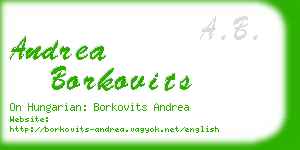 andrea borkovits business card